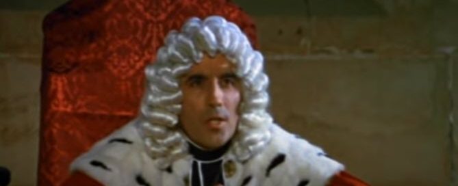 Christopher Lee as Judge Jeffries in The Bloody Judge